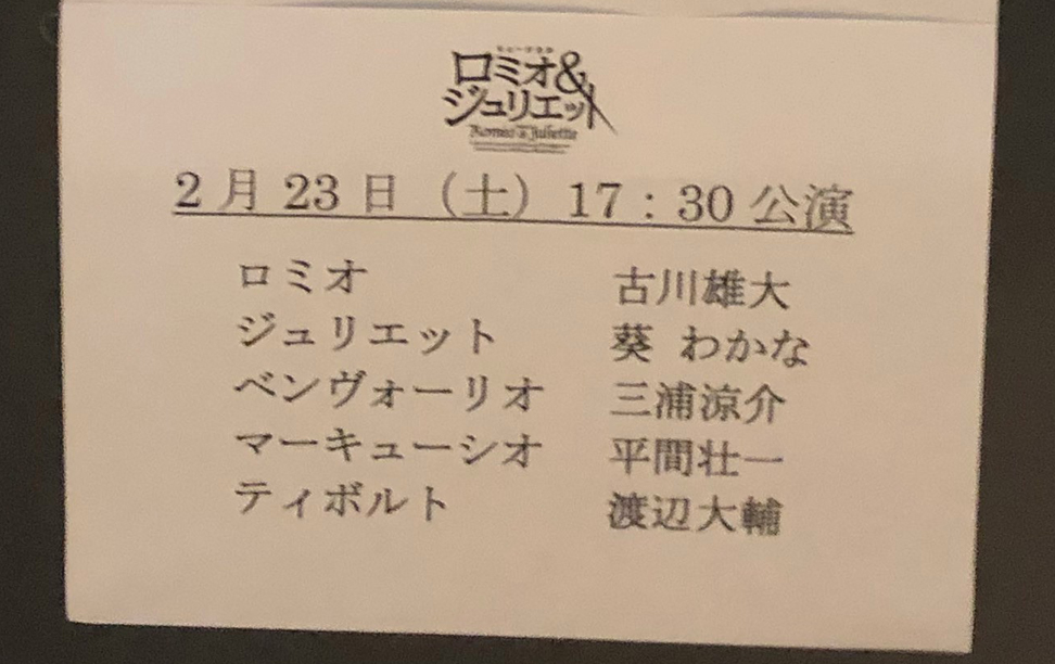 ミュージカル ロミオ&ジュリエット ロミジュリ DVD 古川雄大 葵わかな 済まない